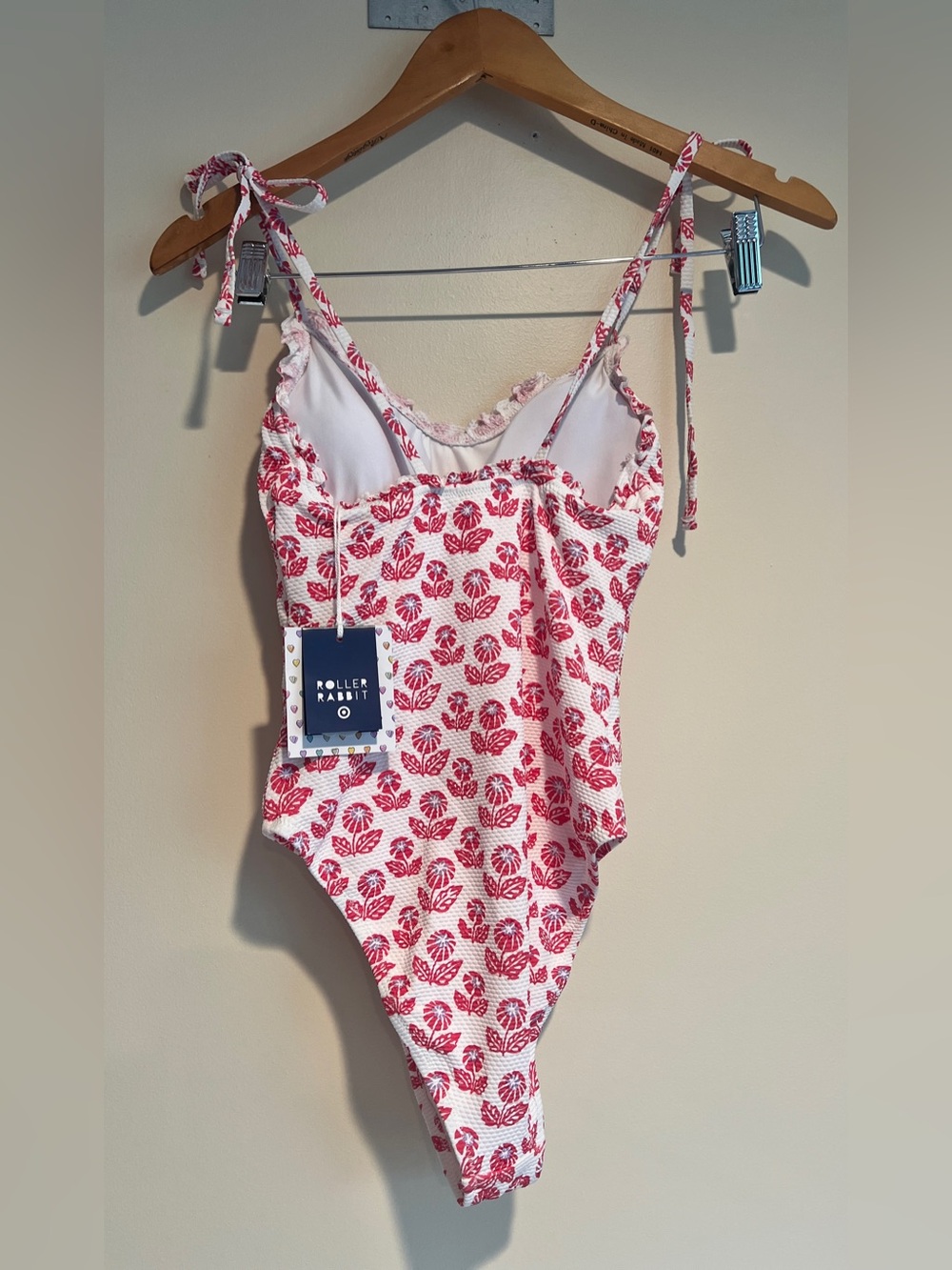 Roller Rabbit Target Women's One Piece Swimsuit Red Floral Sz XS NTW Beach Boho - Picture 6 of 12
